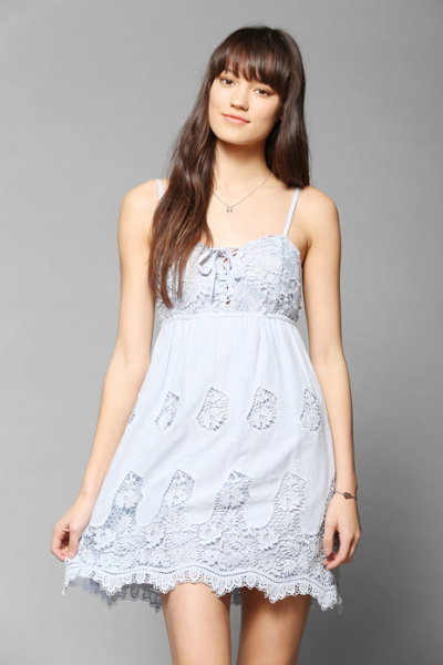 Pins And Needles Crochet LaceUp Bodice Dress