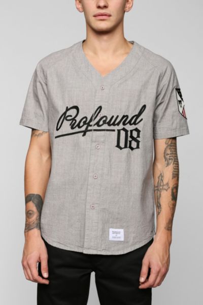 ... Aesthetic Script Baseball Button-Down Shirt - Urban Outfitters