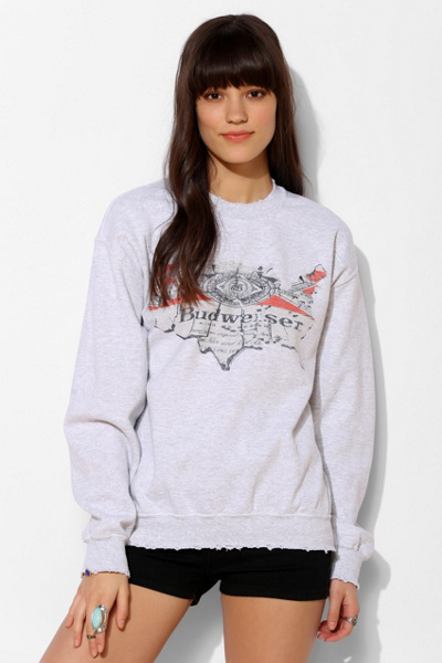 Junk Food Americana Washed Budweiser Pullover Sweatshirt - Urban Outfitters