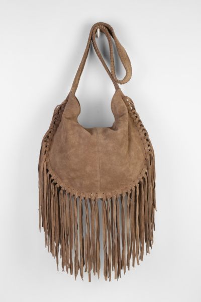 Ecote Bettina Suede Fringe Hobo Bag Urban Outfitters