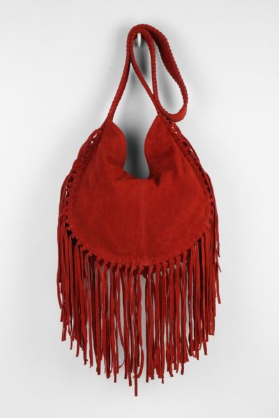 Ecote Bettina Suede Fringe Hobo Bag - Urban Outfitters