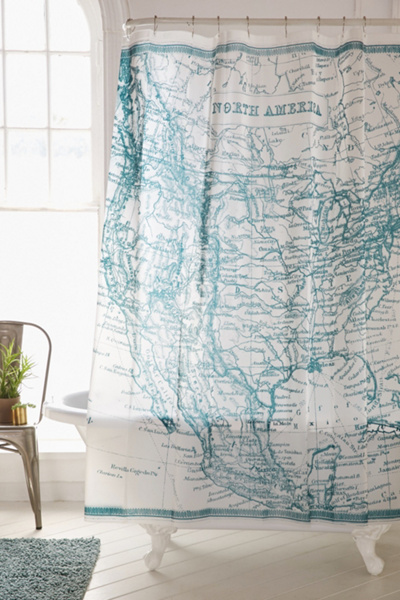 Antique Map Shower Curtain Urban Outfitters