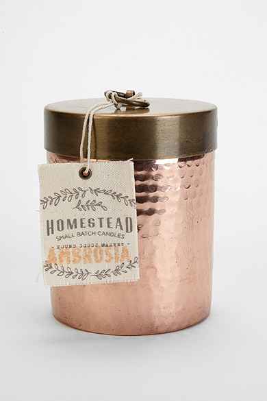 Found Goods Market Homestead Hammered Copper Candle