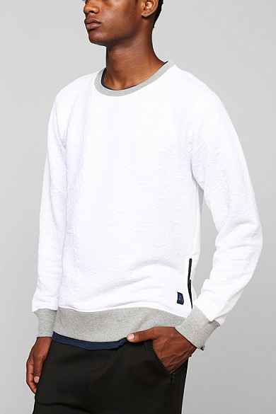Feathers Quilted Crew-Neck Pullover Sweatshirt