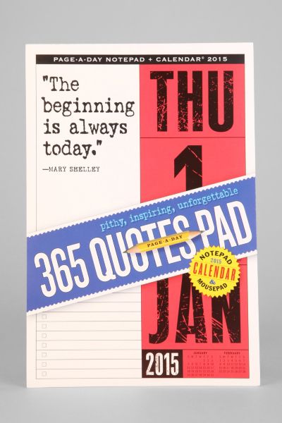 365 Quotes Pad Page-A-Day 2015 Notepad + Calendar