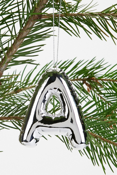 Silver Balloon Letter Ornament