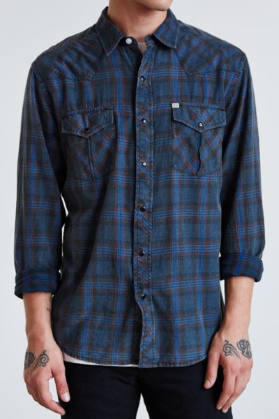 Salt Valley Plaid Western Button-Down Shirt