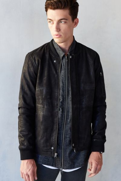 Your Neighbors Dee Dee Leather Bomber Jacket