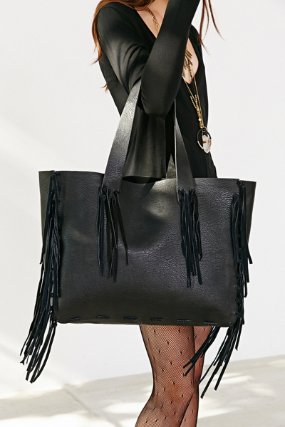Ecote Suede Fringe Tote Bag Urban Outfitters