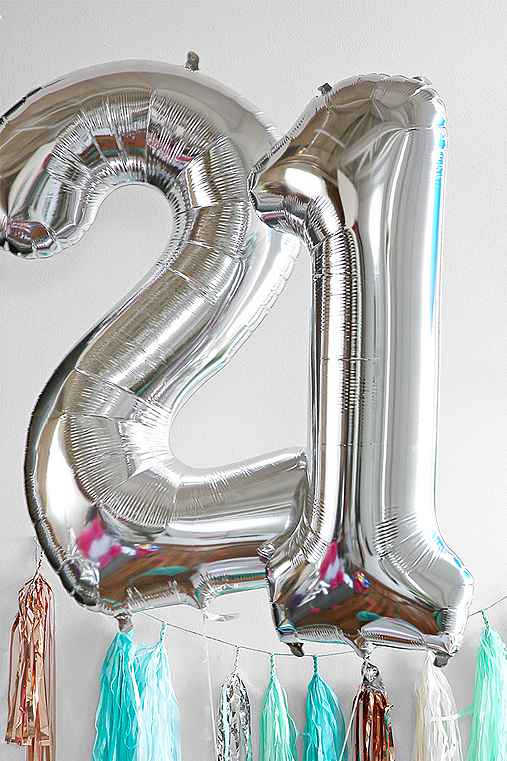 Silver Number 34 Inch Party Balloon - Urban Outfitters