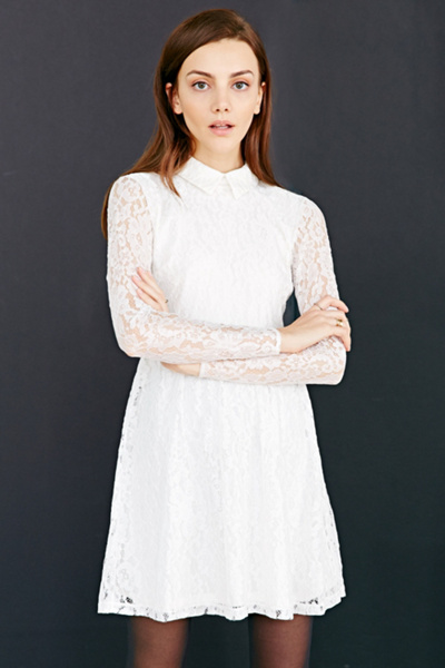 Oh My Love Lace Collar Tea Dress Urban Outfitters