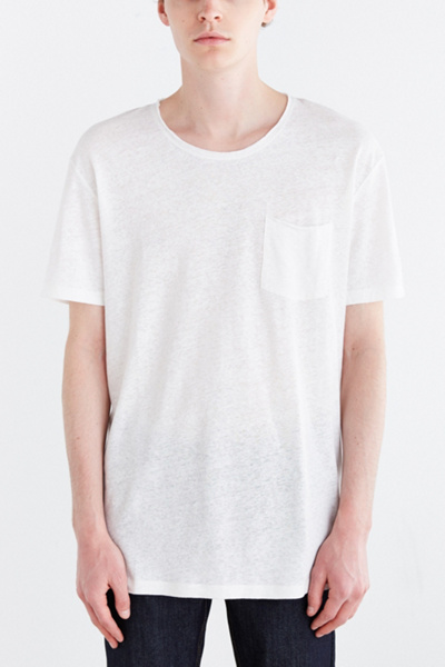 Feathers Cotton Linen Scoop Neck Tee