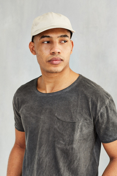 Feathers Oil Wash Long Scoop Neck Tee