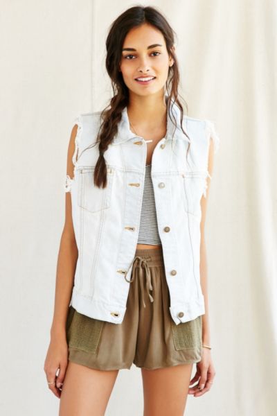 Urban Renewal Recycled Bleached Denim Vest