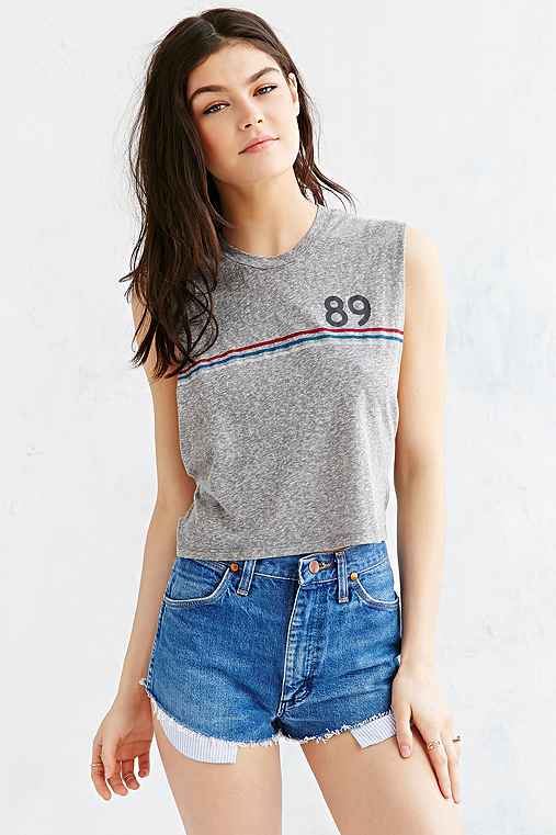 Truly Madly Deeply Number 89 Cropped Muscle Tee - Urban Outfitters