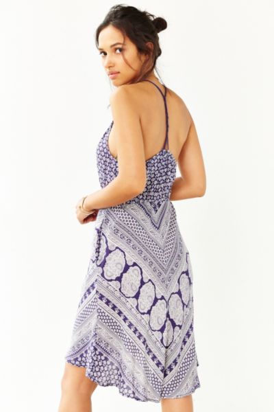 Band Of Gypsies Print-Mix Twisted-Strap Dress - Urban Outfitters