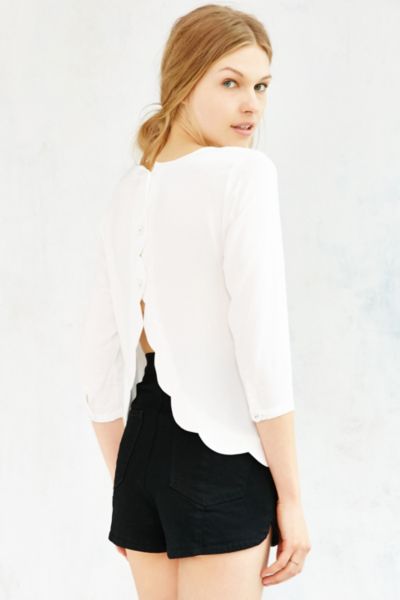 Cooperative Scallop-Back Blouse - Urban Outfitters