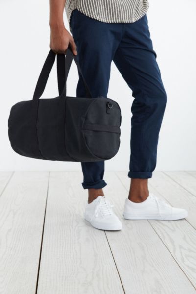 black canvas duffle bag