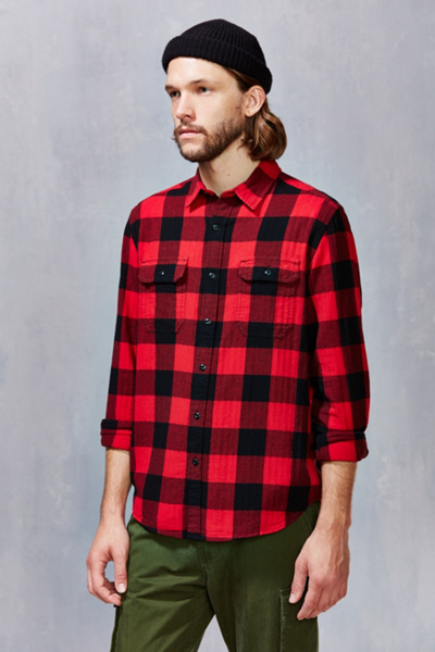 Stapleford Herringbone Buffalo Plaid Flannel Workshirt