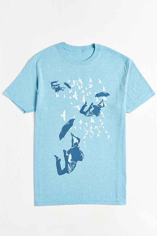 Design By Humans Sky Diving With Umbrella Tee