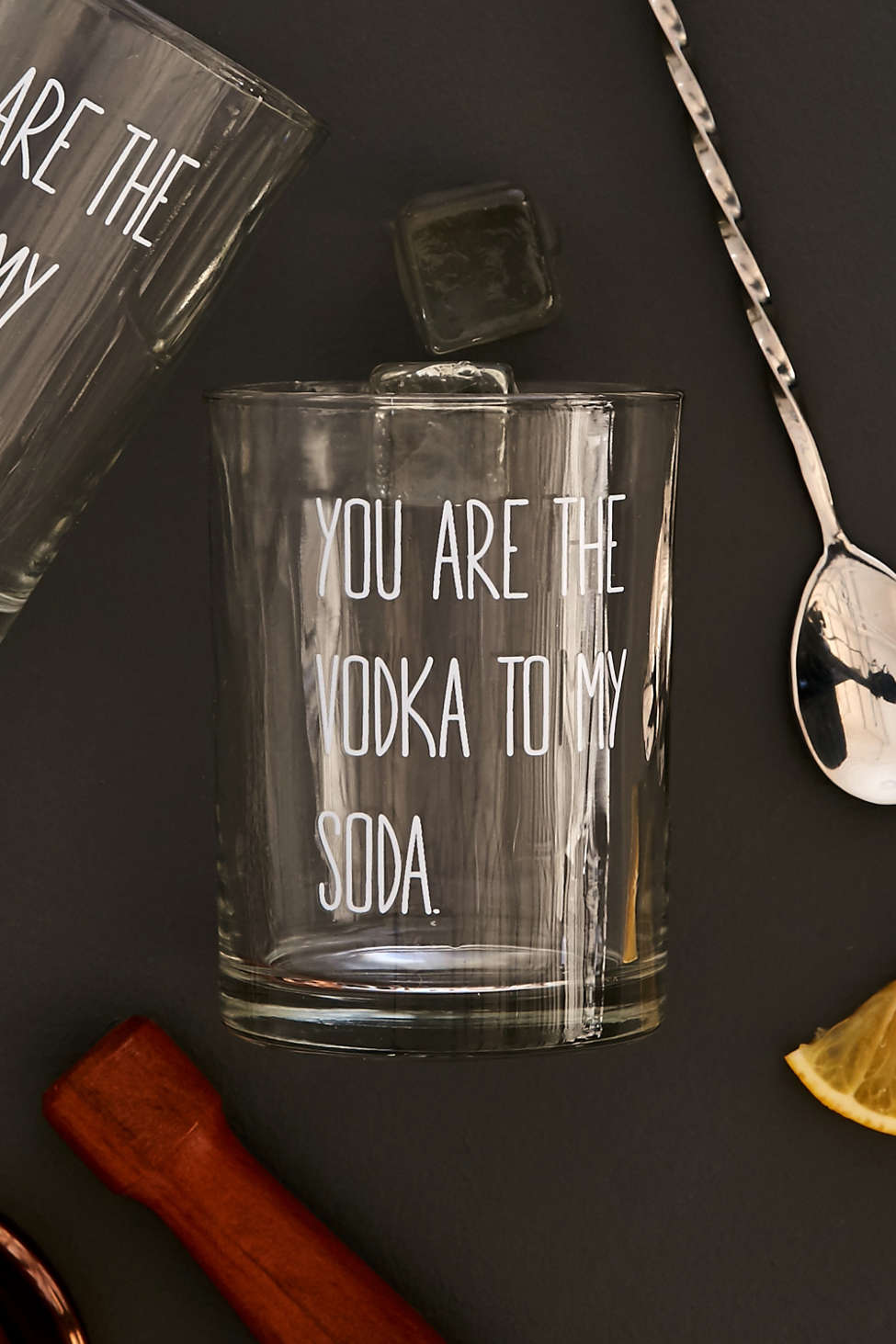 you are the rocks' cocktail glassware set
