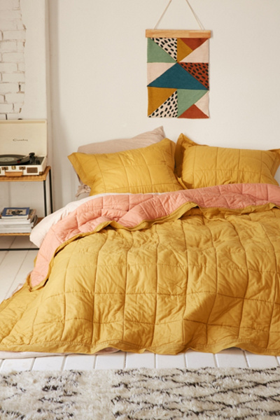 Clemente TwoToned Solid Quilt Urban Outfitters