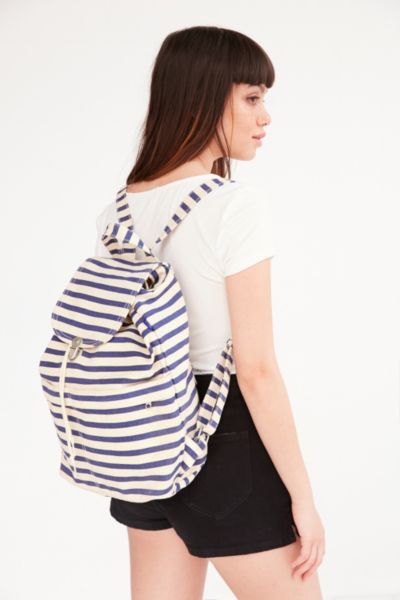black adn white stripe backpack