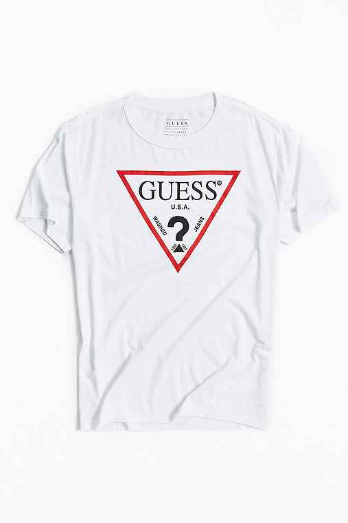 GUESS Oversized Logo Tee,WHITE,S