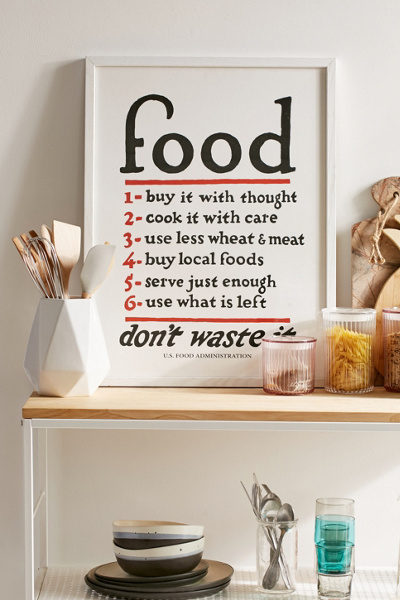 Lettered & Lined Food Rules Art Print Urban Outfitters