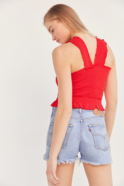 Ecote Smocked Y-Back Tank Top