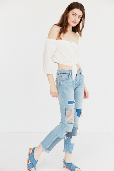 BDG Slim Boyfriend Jean -Patched Indigo