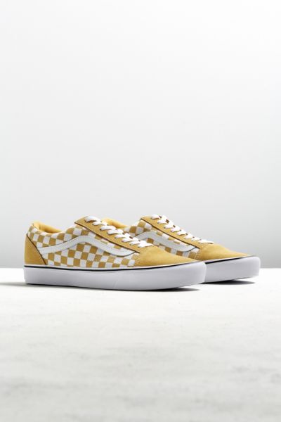 vans old skool checkerboard with yellow