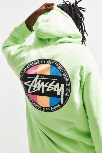 neon stussy hoodie