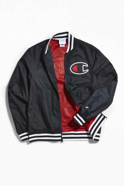 men's champion satin baseball jacket