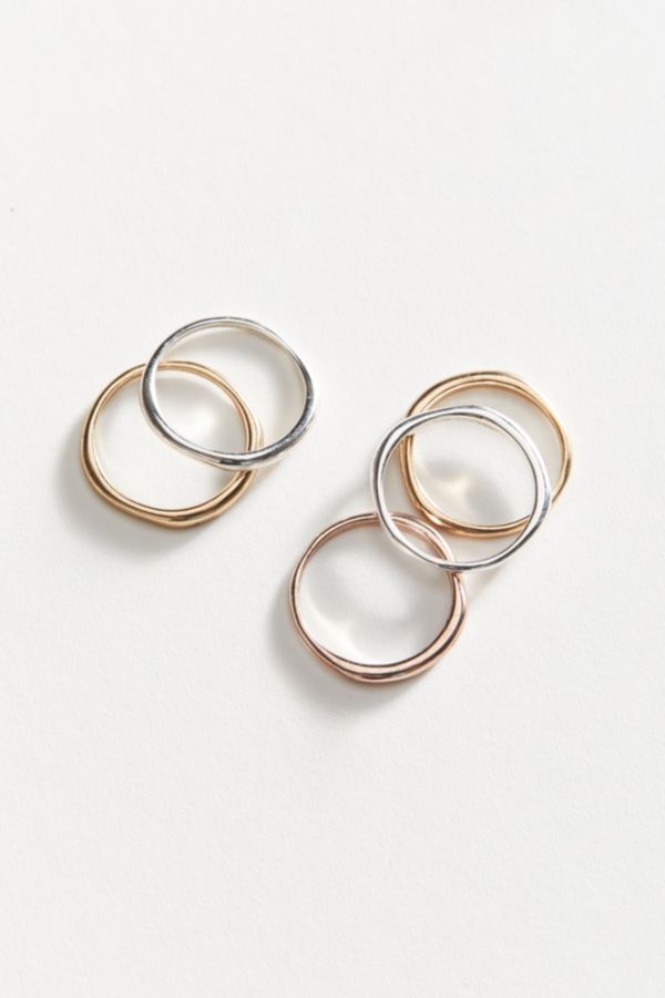 Modern Metal Stacking Ring Set Urban Outfitters