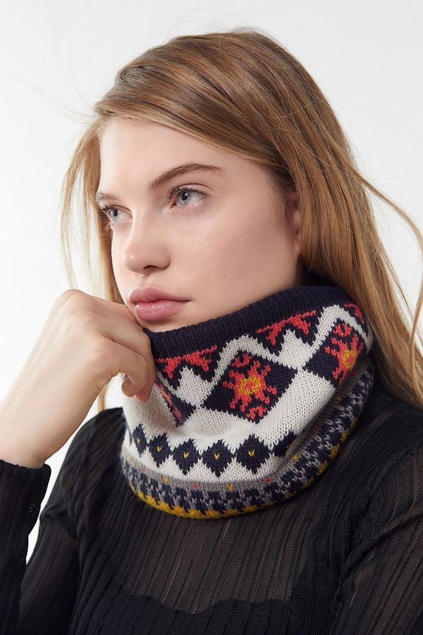Fair Isle Neck Gaiter Scarf Urban Outfitters