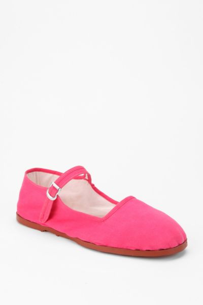 Overdyed Cotton Mary Jane Flat