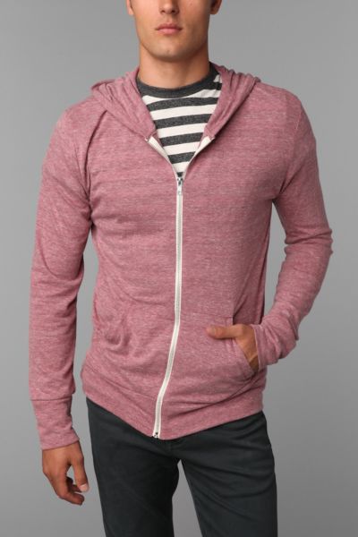 Alternative Eco Triblend Full Zip Hoodie   Urban Outfitters