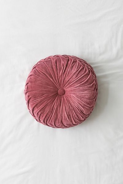 Urban Outfitters Round Pintuck Pillow In Berry