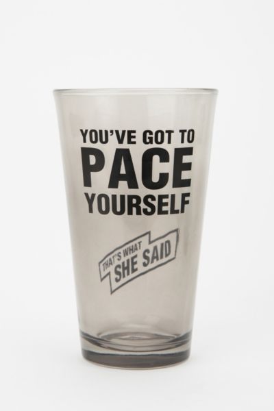 UrbanOutfitters  Pace Yourself Pint Glass