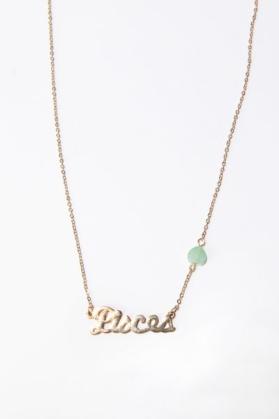 UrbanOutfitters  Zodiac Script Semi Precious Necklace