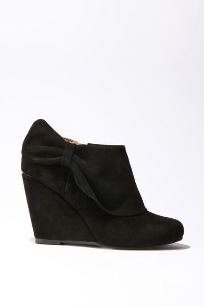 UrbanOutfitters  Cooperative Suede Bow Wedge Bootie