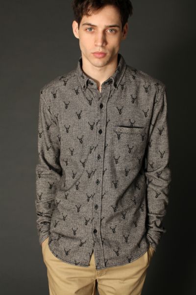 UrbanOutfitters  BDG Deer Print Flannel Shirt