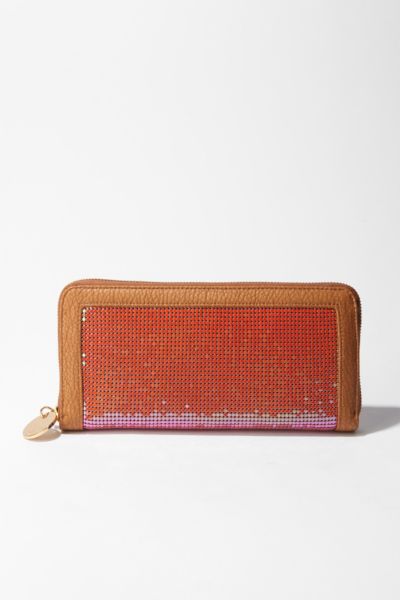 UrbanOutfitters  Deux Lux Mesh Zip Around Clutch Wallet