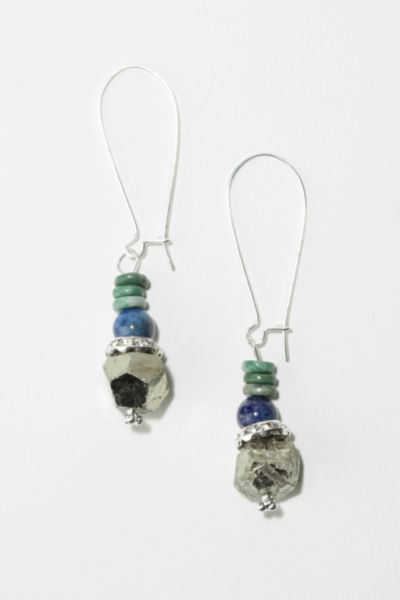 UrbanOutfitters  Beaded Pyrite Drop Earring