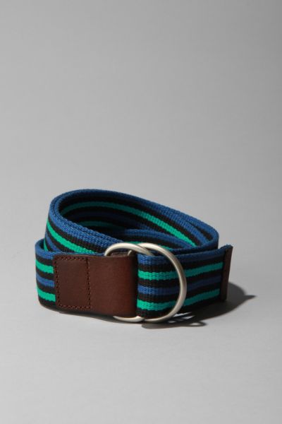 UrbanOutfitters  Striped Web D Ring Belt