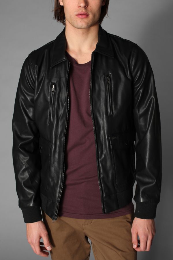 OBEY Galley Pleather Bomber Jacket Urban Outfitters