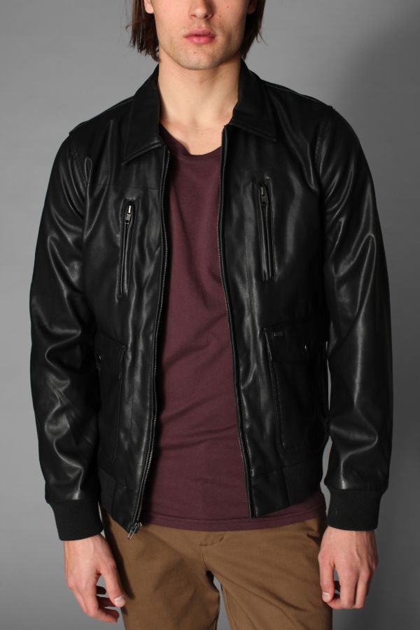 OBEY Galley Pleather Bomber Jacket | Urban Outfitters