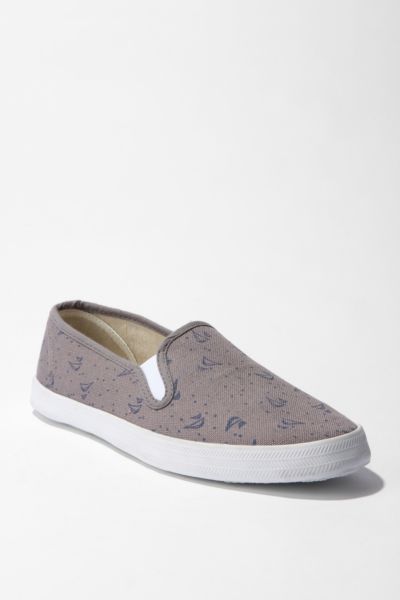 UrbanOutfitters  Grey Sailboat Printed Skippy Slip On Sneaker