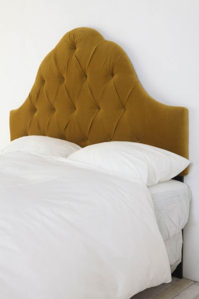 UrbanOutfitters  Velvet Tufted Headboard   Dusty Rose